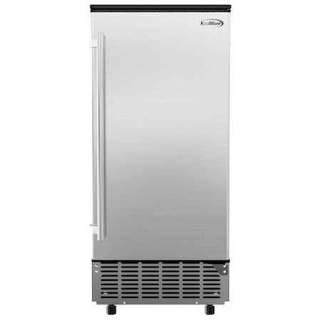 Koolmore Stainless-Steel Built-In Ice Maker Machine with Large 25 lb Cube Storage Basket, Full Cube Production BIM75-BS